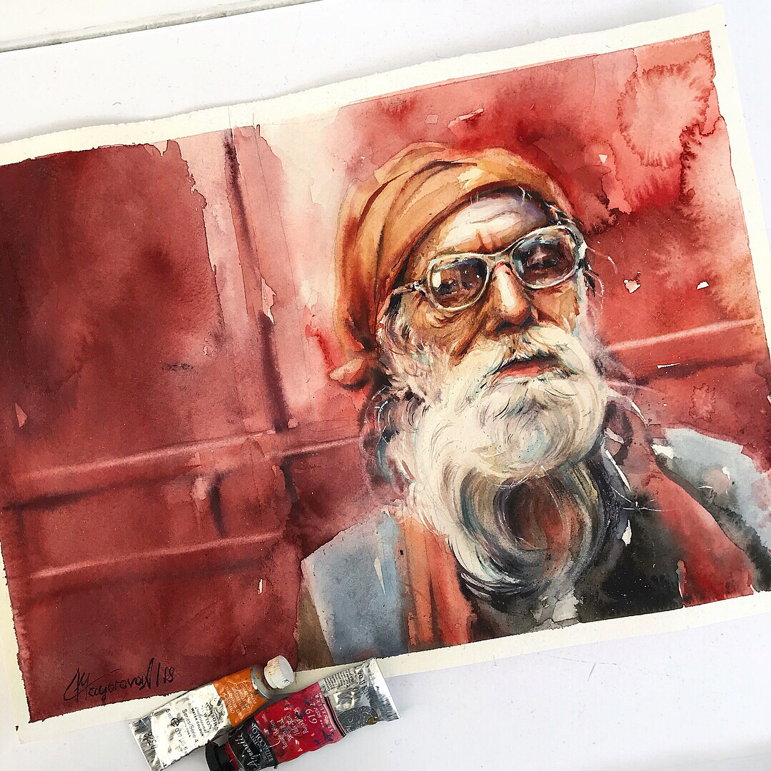 Портрет старика, акварель - Майорова (2018)_0.jpg